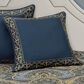 J. Queen New York Messina 26" Square Euro Pillow Sham in Navy and Gold, , large