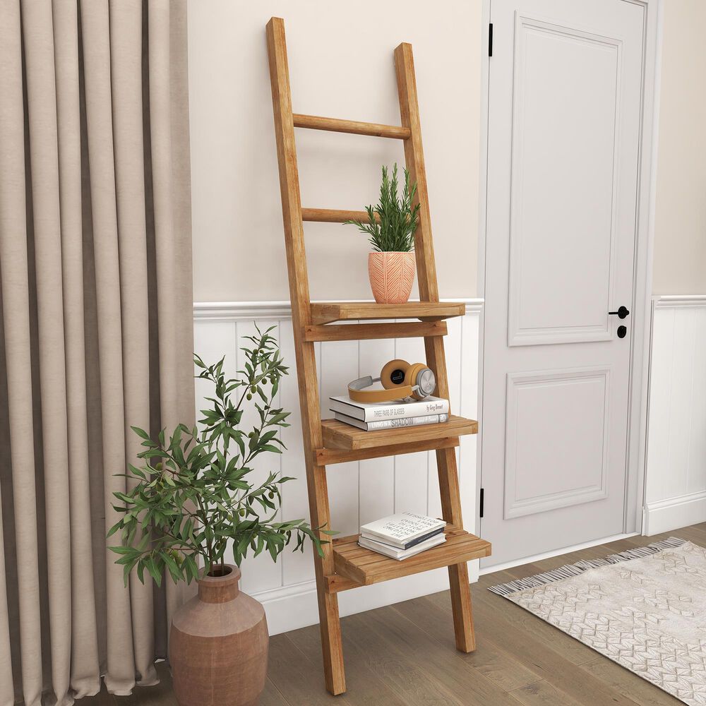 Maple and Jade 18&quot; x 71&quot; Wall Shelf in Natural Brown, , large