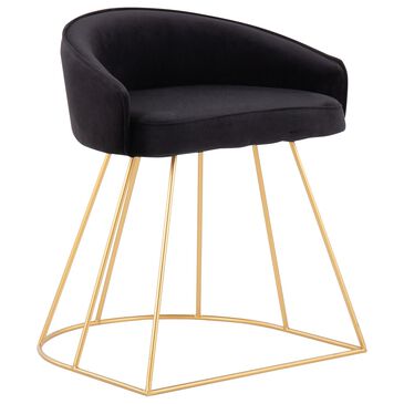 Lumisource Canary Vanity Stool in Black/Gold, , large