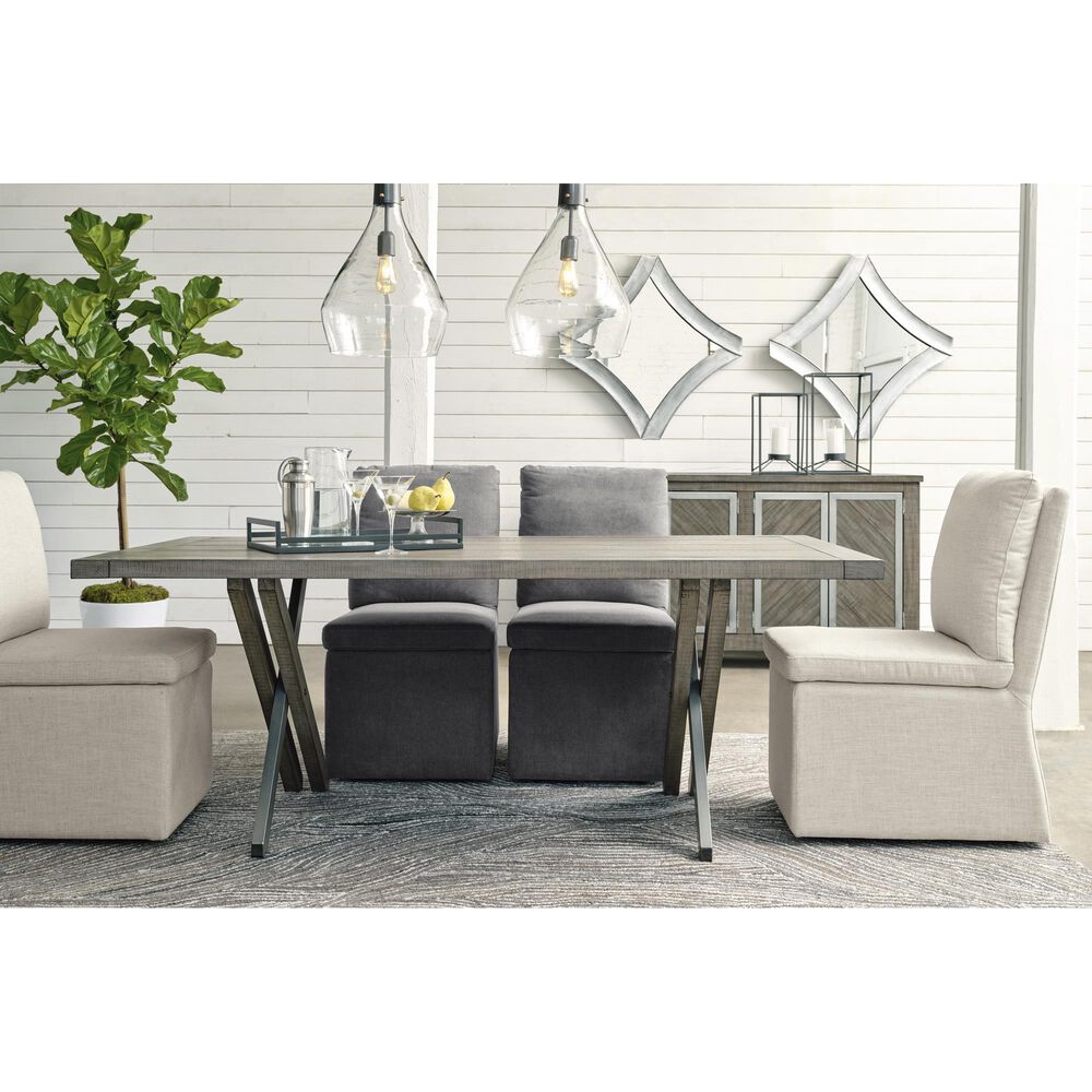 Ashley Krystanza Rectangular Dining Table in Weathered Gray - Table Only, , large