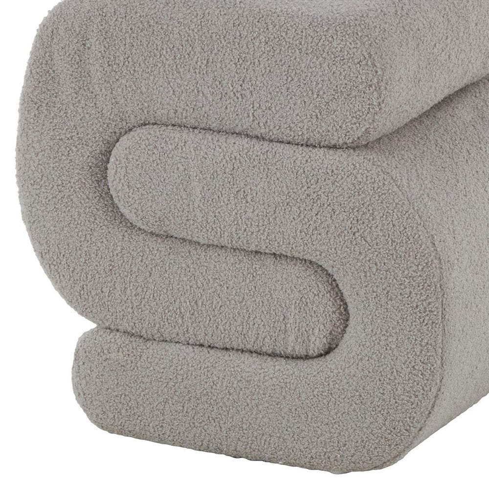 Maple and Jade 20" Boucle Accent Ottoman in Gray, , large