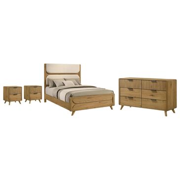 Pacific Landing Bennett Queen Bed with Dresser and Two Nightstands in Light Oak, , large