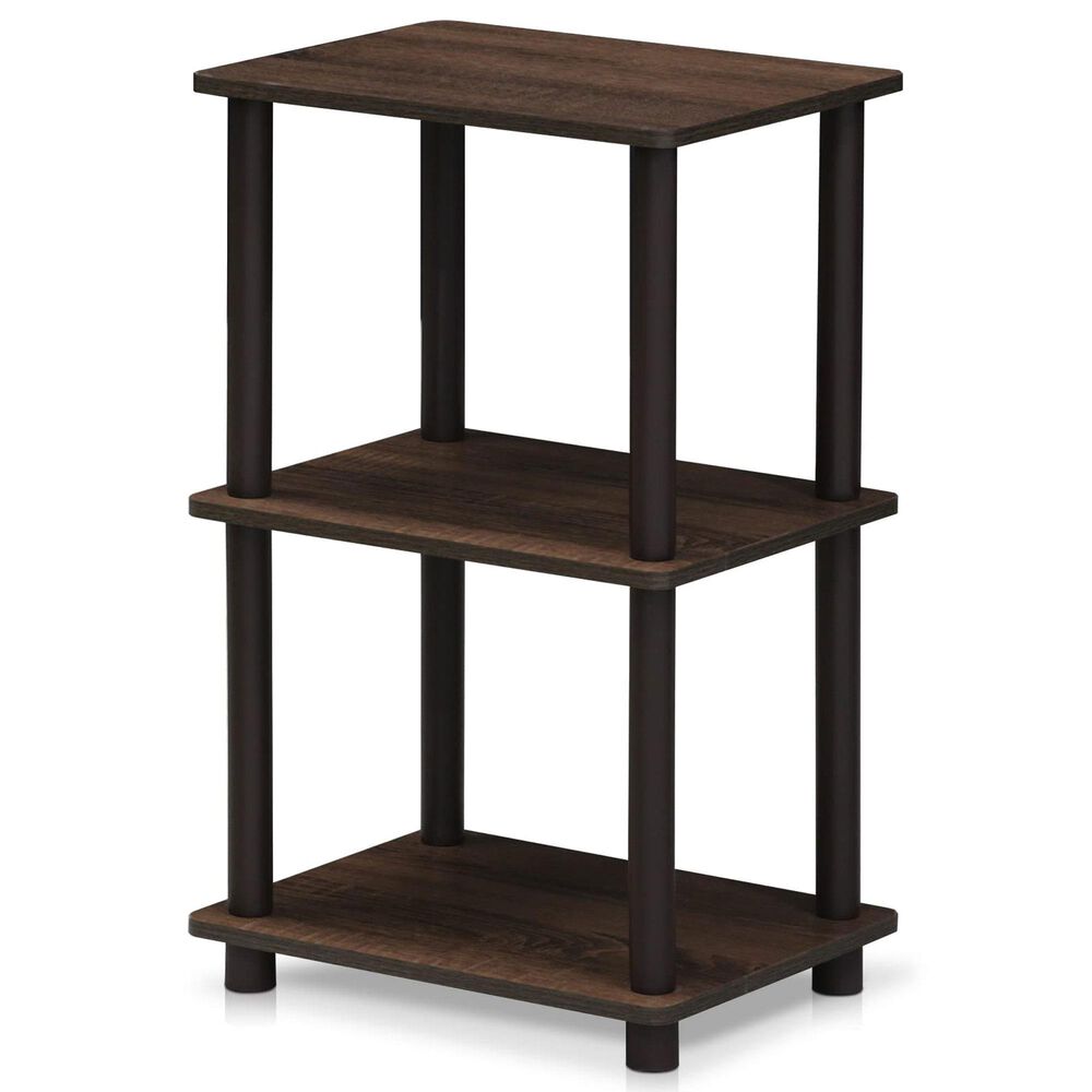 HOMLUX Turn-N-Tube 2-Space Bookshelf in Walnut and Brown, , large