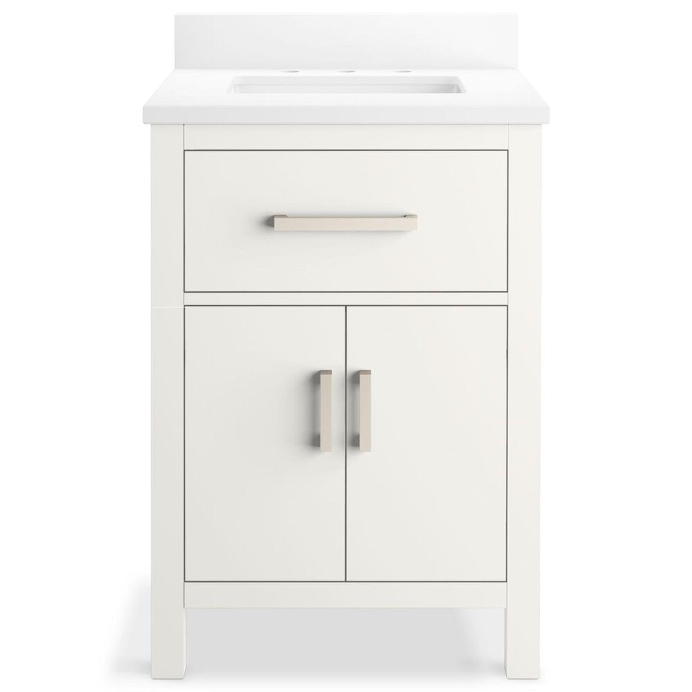Kohler Kresla 24" Single Bathroom Vanity in White with 3 cm White Quartz Top and Rectangular Sink, , large