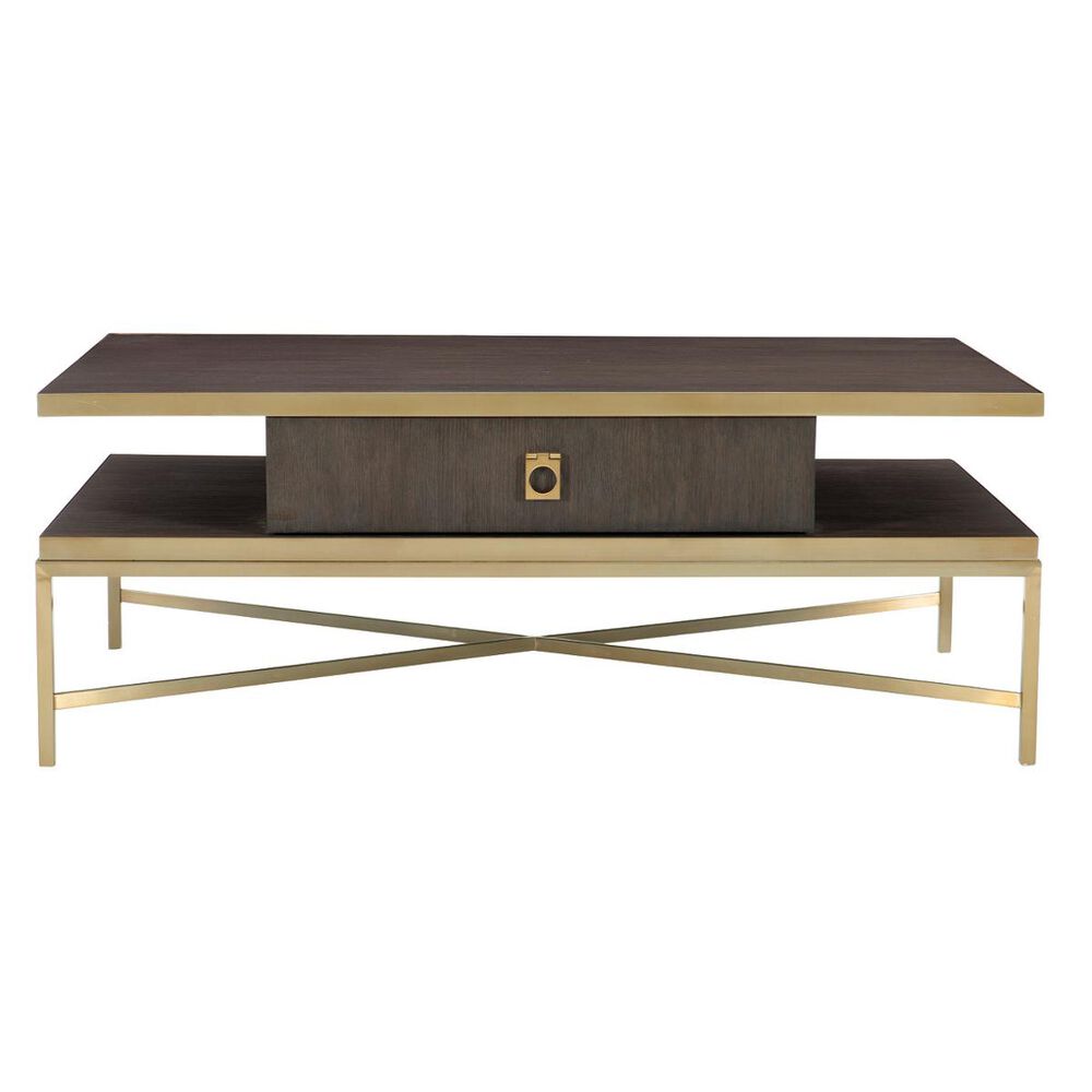 Bernhardt Beaumont Cocktail Table in Charcoal and Gold, , large