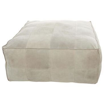 Maple and Jade 35" Low Profile Square Stuffed Pouf in Gray, , large