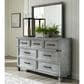 Ashley Russelyn 7 Drawer Dresser and Mirror in Gray, , large