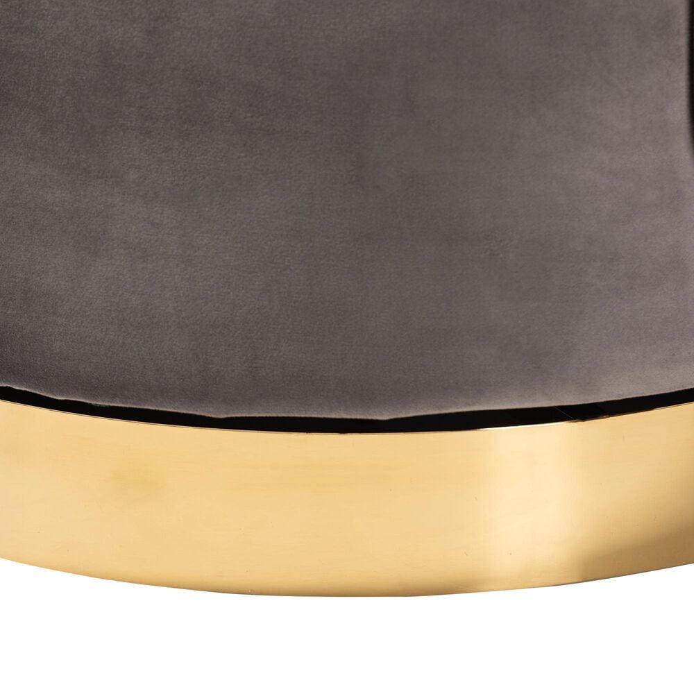 Baxton Studio Saffi Swivel Accent Chair in Grey, , large