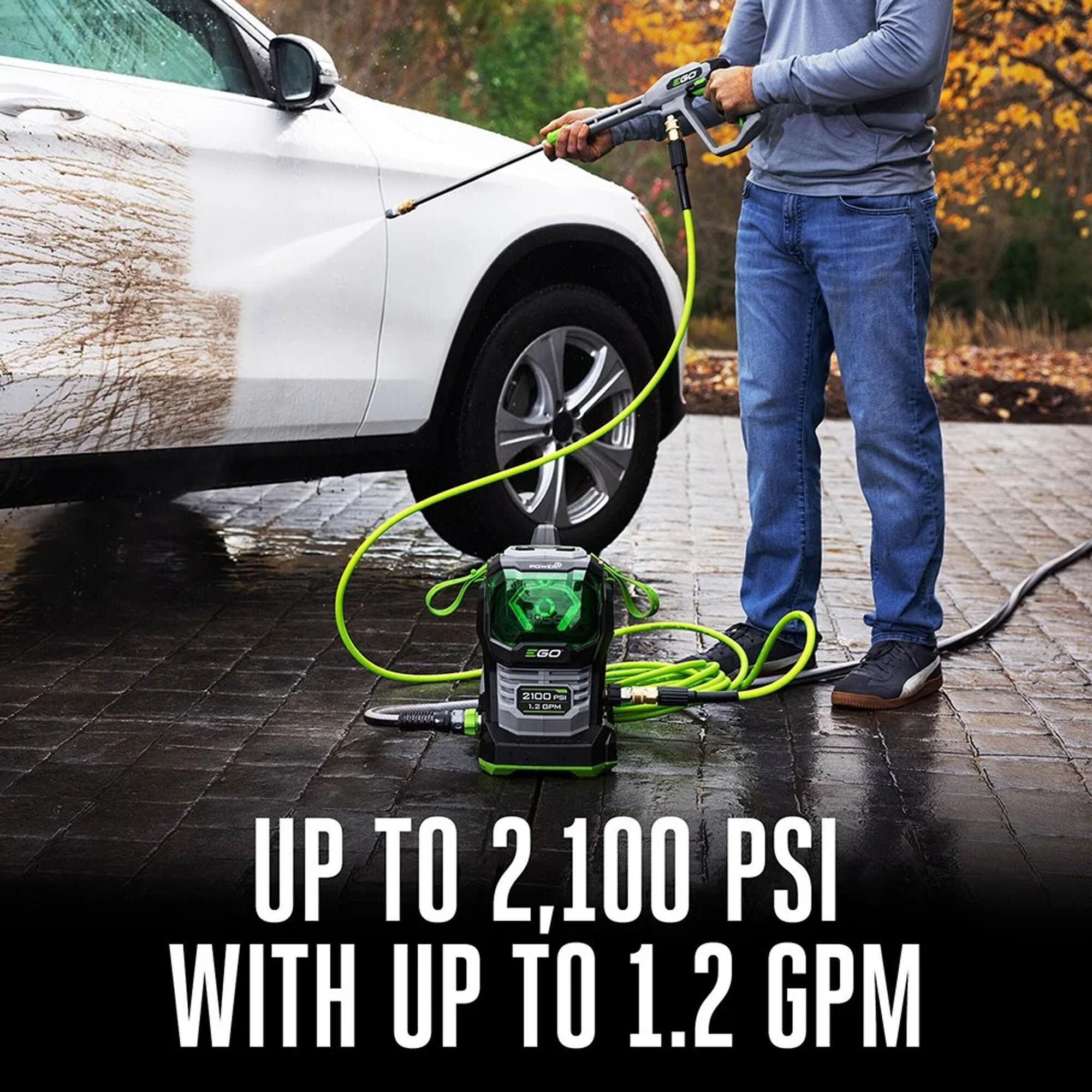 EGO 2100 PSI Compact Pressure Washer in Gray and Green