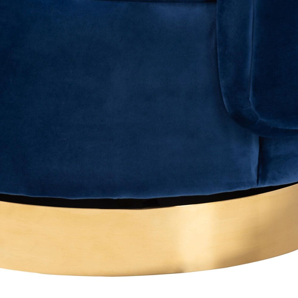 Baxton Studio Saffi Swivel Accent Chair in Royal Blue, , large