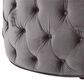 Noble House Aaden Tufted Ottoman in Gray Velvet, , large