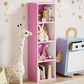 HOMLUX 4-Tier Open Shelf Display Organizer Bookcase in Pink and White, , large