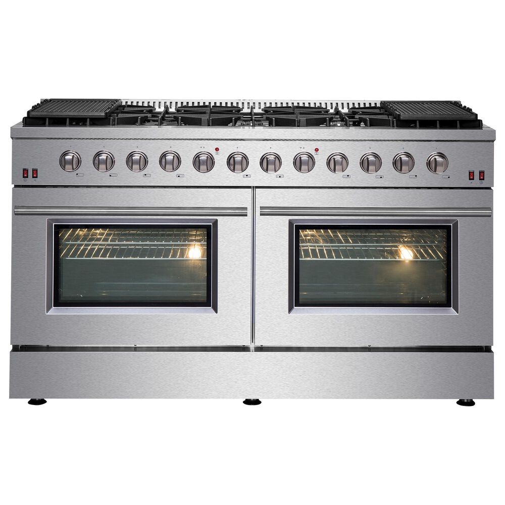 Forno Galiano 60" Freestanding Gas Range in Stainless Steel, , large