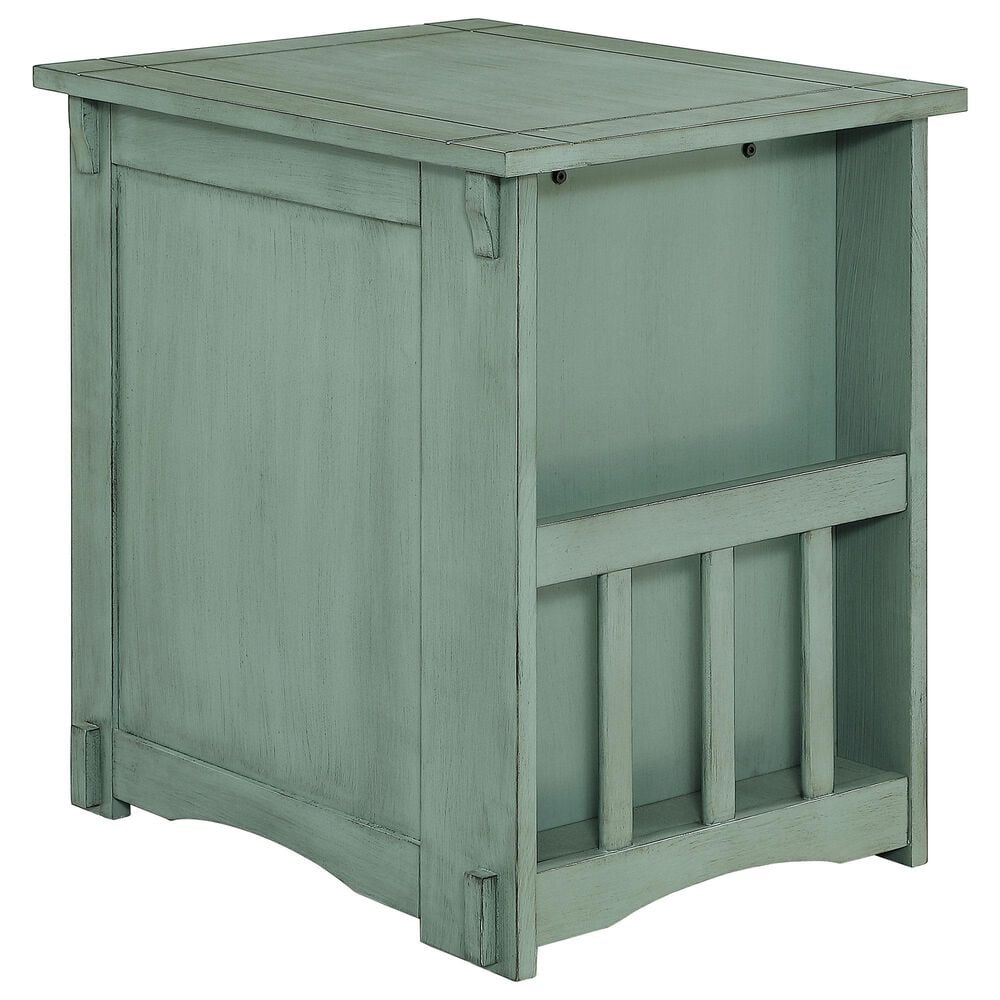 Linon Home Decor Parnell Side Table in Teal, , large