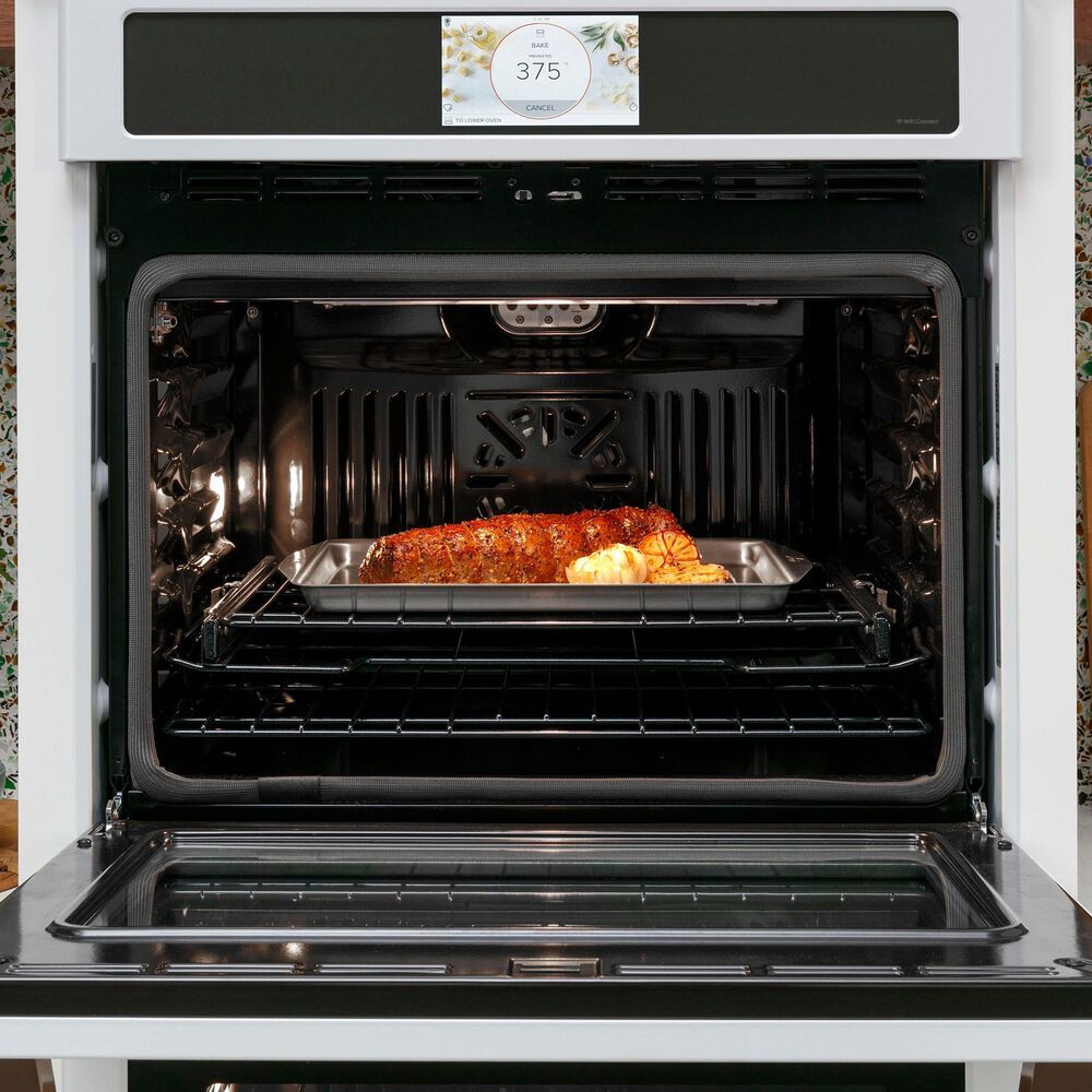 Cafe 2-Piece Kitchen Package with Matte White 30" Smart Built-In Convection Single Wall Oven and Stainless Steel 36" Electric Cooktop, , large