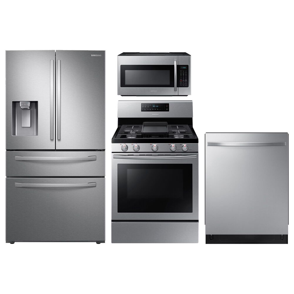 Samsung 4-Piece Kitchen Package with 5.8 Cu. Ft. Freestanding Gas Range in Stainless Steel, , large