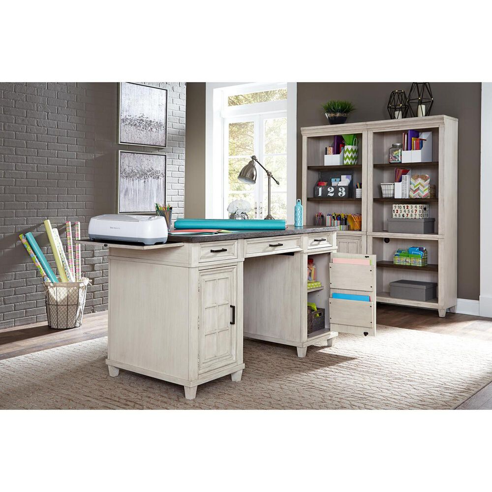 Riva Ridge Caraway Open Bookcase in Aged Ivory, , large
