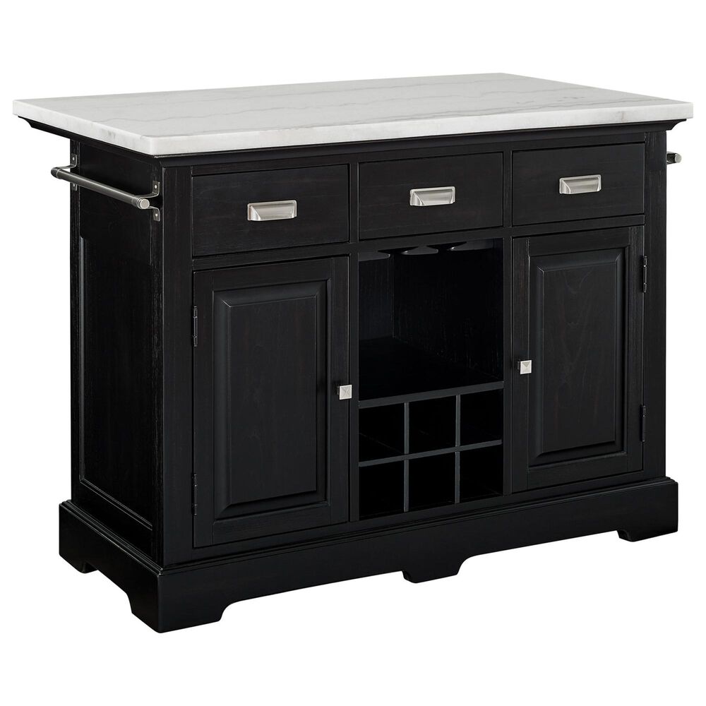 Steve Silver Aspen Kitchen Island in Ebony and White, , large