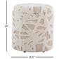 LumiSource Tahoe 18" Shag Storage Ottoman in Beige, , large