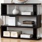 Baxton Studio Barnes 3-Shelf Bookcase in Dark Brown and Chrome, , large