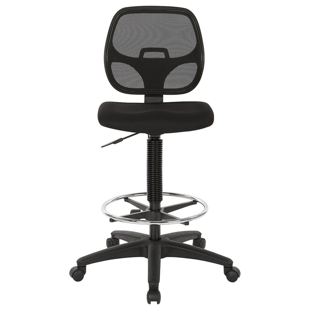 OSP Home DC Series Deluxe Mesh Back Drafting Chair in Black, , large