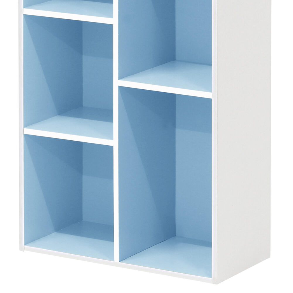 HOMLUX 5-Cube Reversible Storage Bookshelf in White and Light Blue, , large