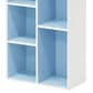 HOMLUX 5-Cube Reversible Storage Bookshelf in White and Light Blue, , large