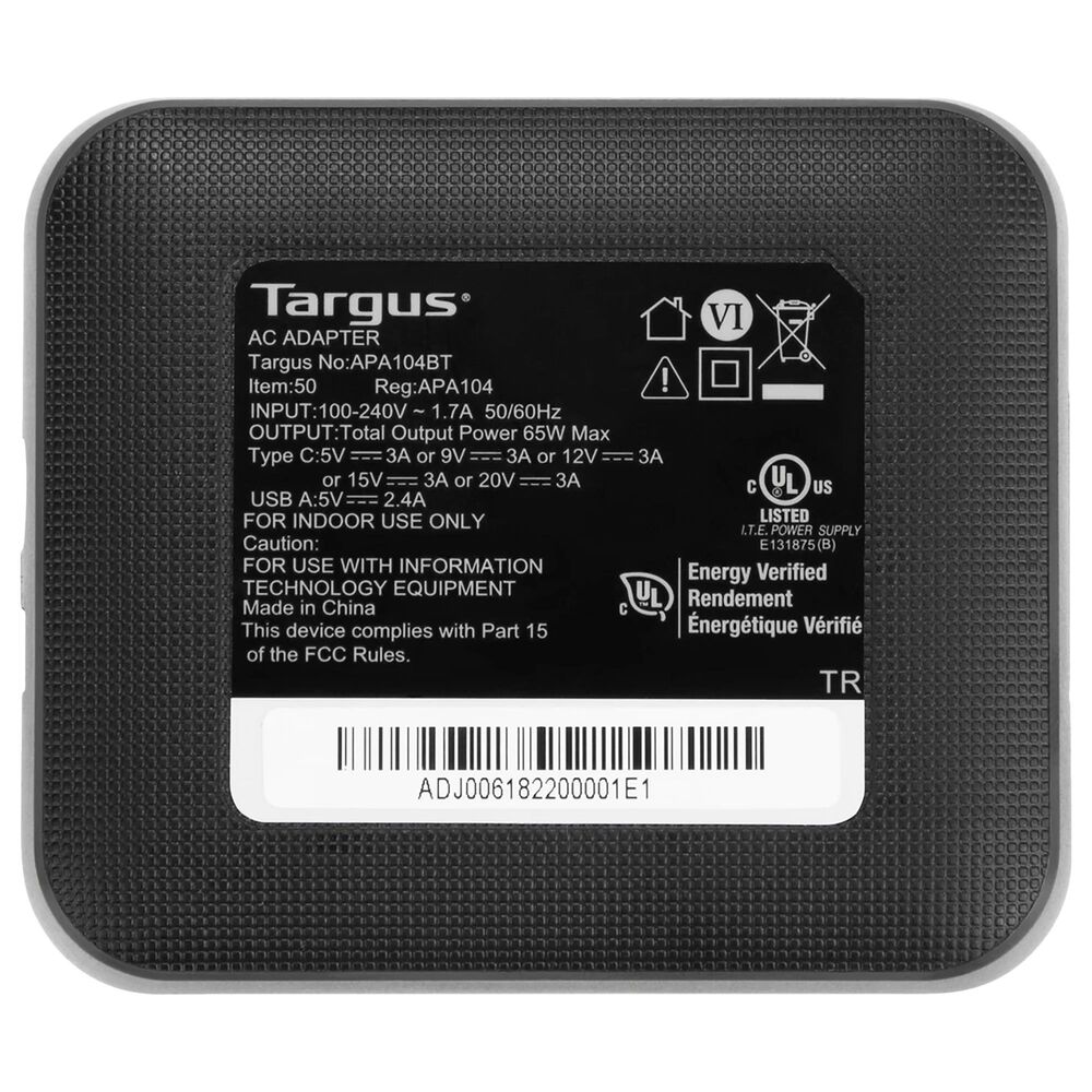 Targus 65W USB-C Laptop Charger in Black, , large