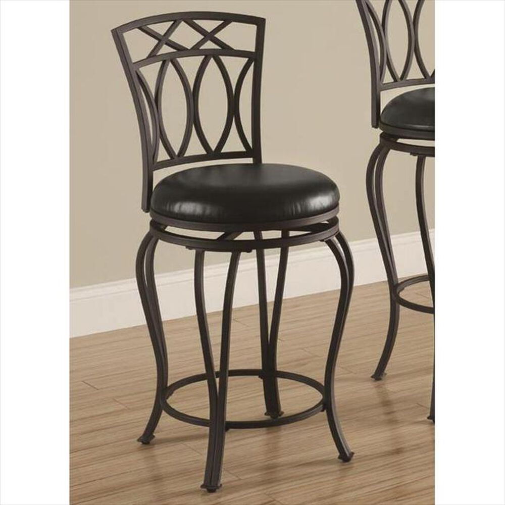 Pacific Landing Black Counter Stool with Faux Leather Seat, , large