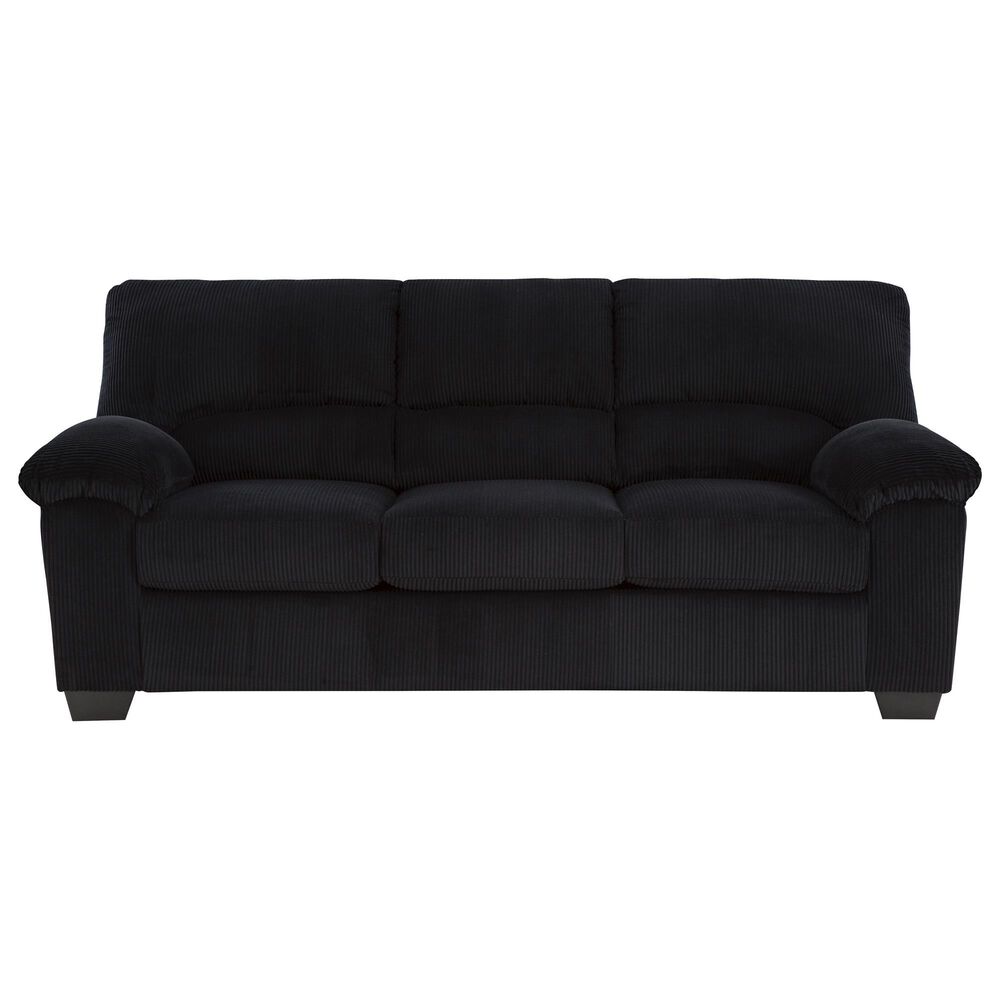Ashley SimpleJoy Stationary Sofa and Loveseat Set in Onyx, , large