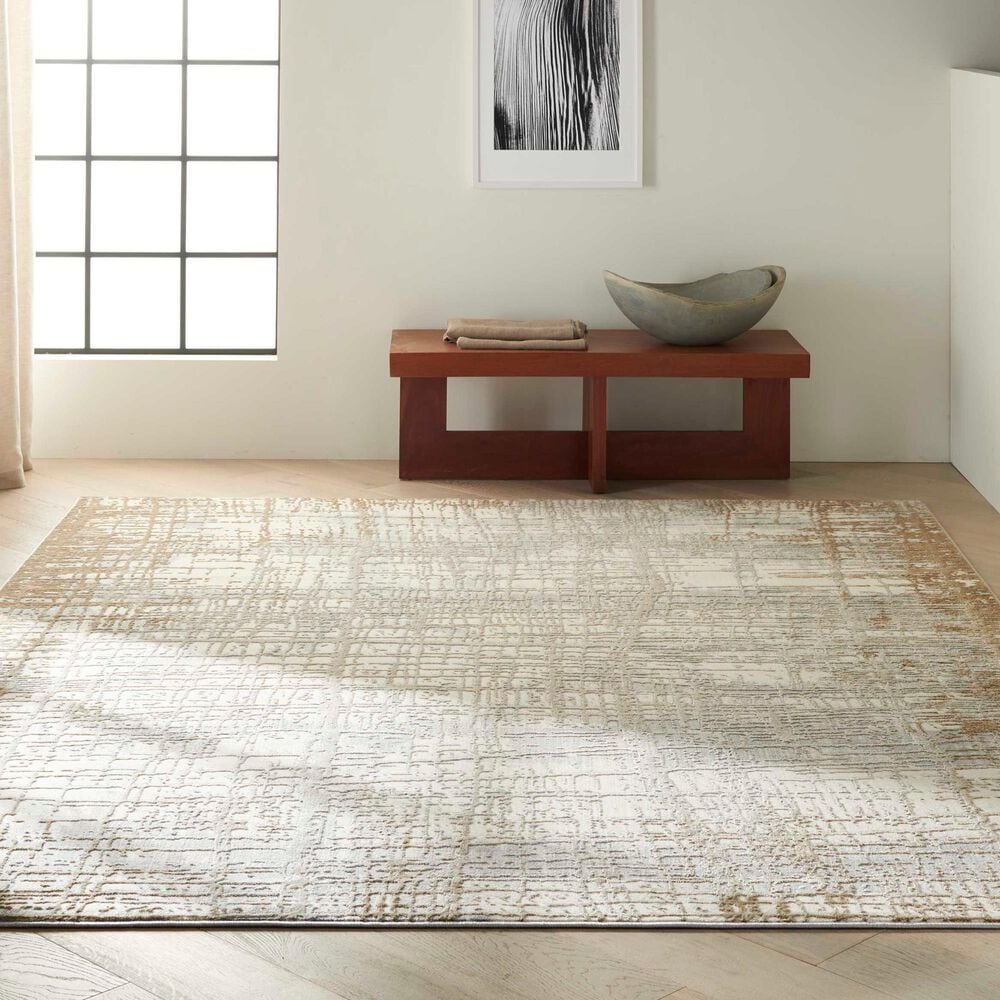 Nourison Rush 10&#39; x 14&#39; Ivory and Taupe Area Rug, , large
