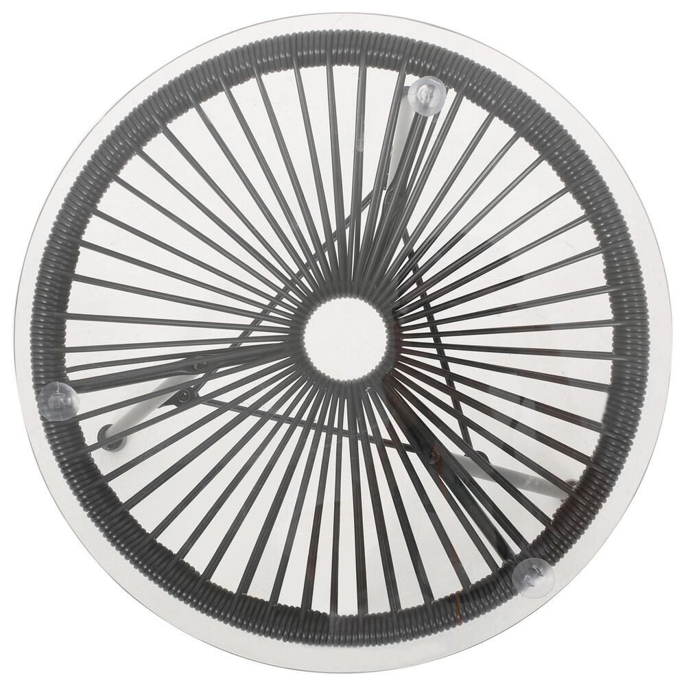 Hearth and Haven Nusa Round Patio Side Table in Black and Clear, , large