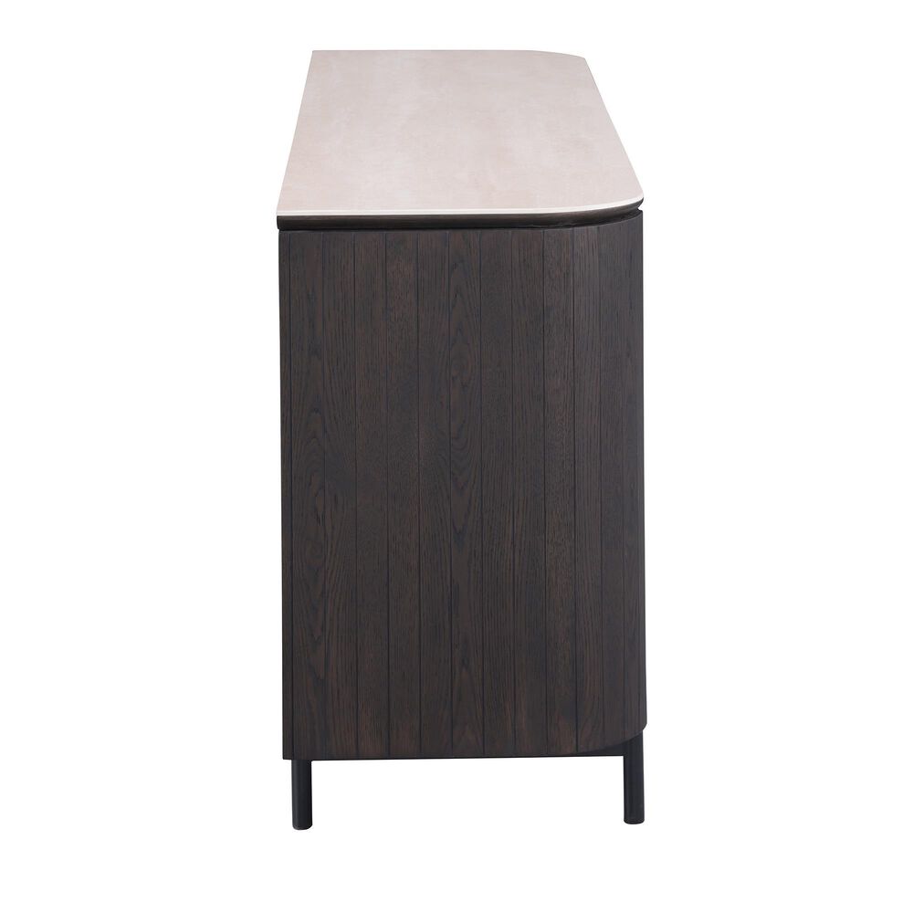 Monroe Edith-Skyler Buffet in Matte Beige and Matte Brown, , large