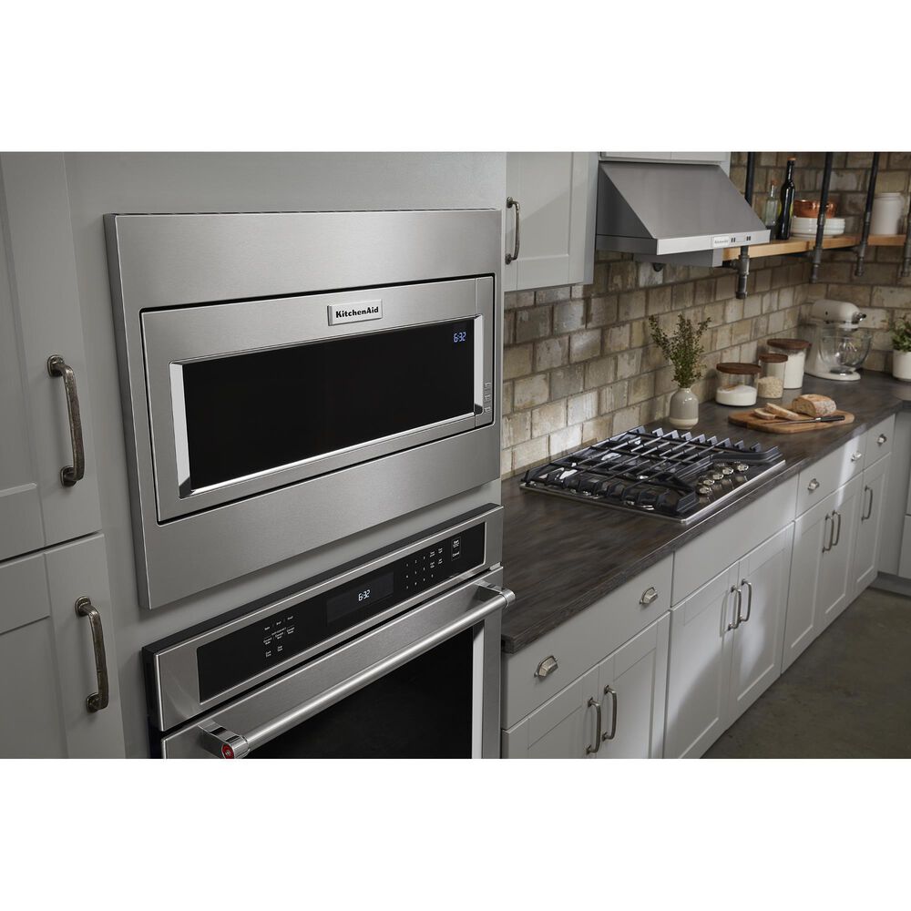 KitchenAid 1000 Watt Built-In Low Profile Microwave with Standard Trim Kit  in Stainless Steel