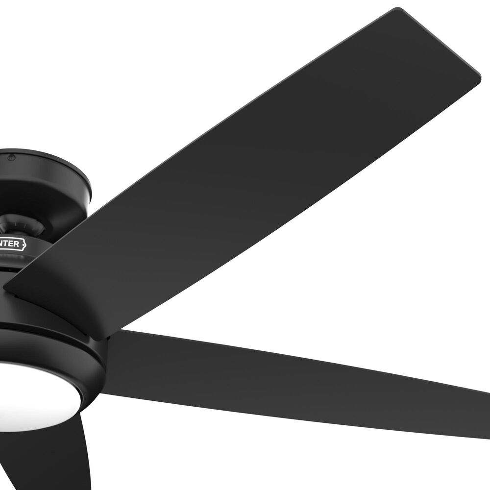 Hunter Zayden 52&quot; Ceiling Fan with LED Light in Matte Black, , large