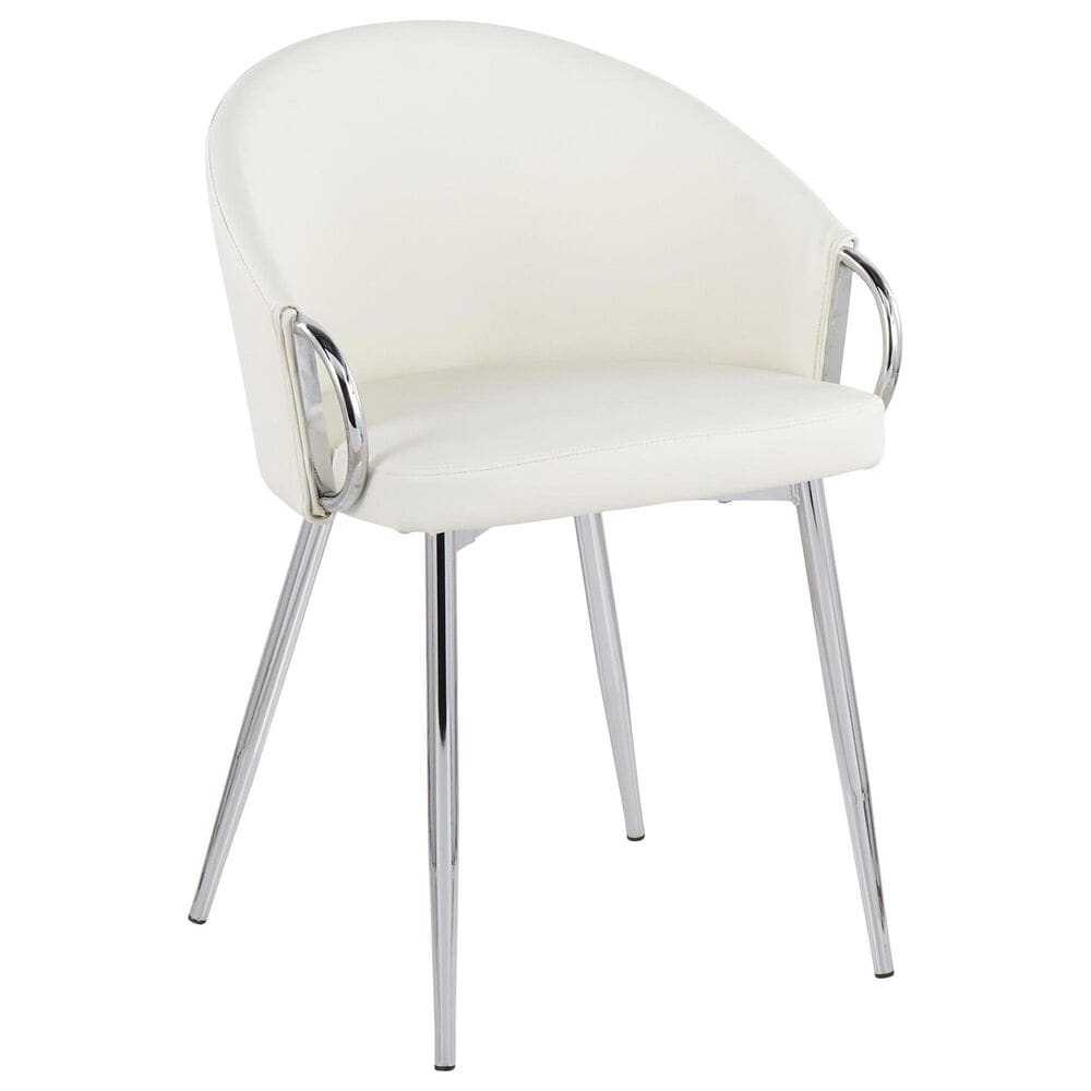 LumiSource Claire Accent Chair in White, , large