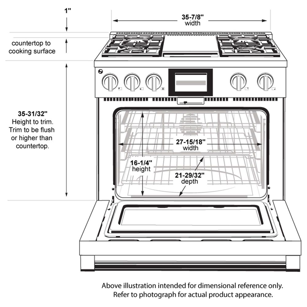 Monogram 36&quot; Dual-Fuel Professional Range with 4 Burners and Griddle in Stainless Steel, , large
