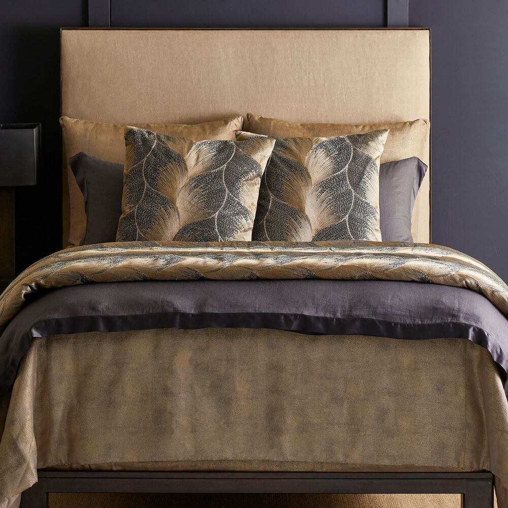 Ann Gish Fan Padded Throw in Umber and Gold, , large