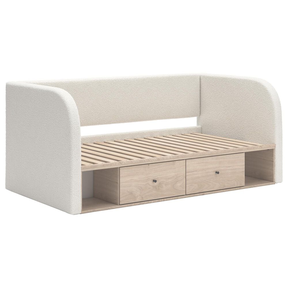 Ashley Arloster Twin Upholstered Day Bed with Storage in White, , large