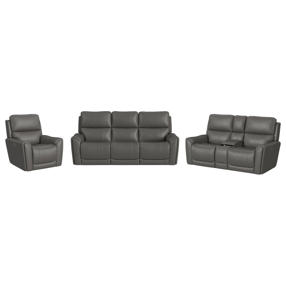Oxford Furniture Carter 3-Piece Power Reclining Living Room Set in Smoke Gray, , large