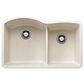Blanco Diamond 1-3/4 Low Divide Double Bowl Kitchen Sink in Soft White, , large