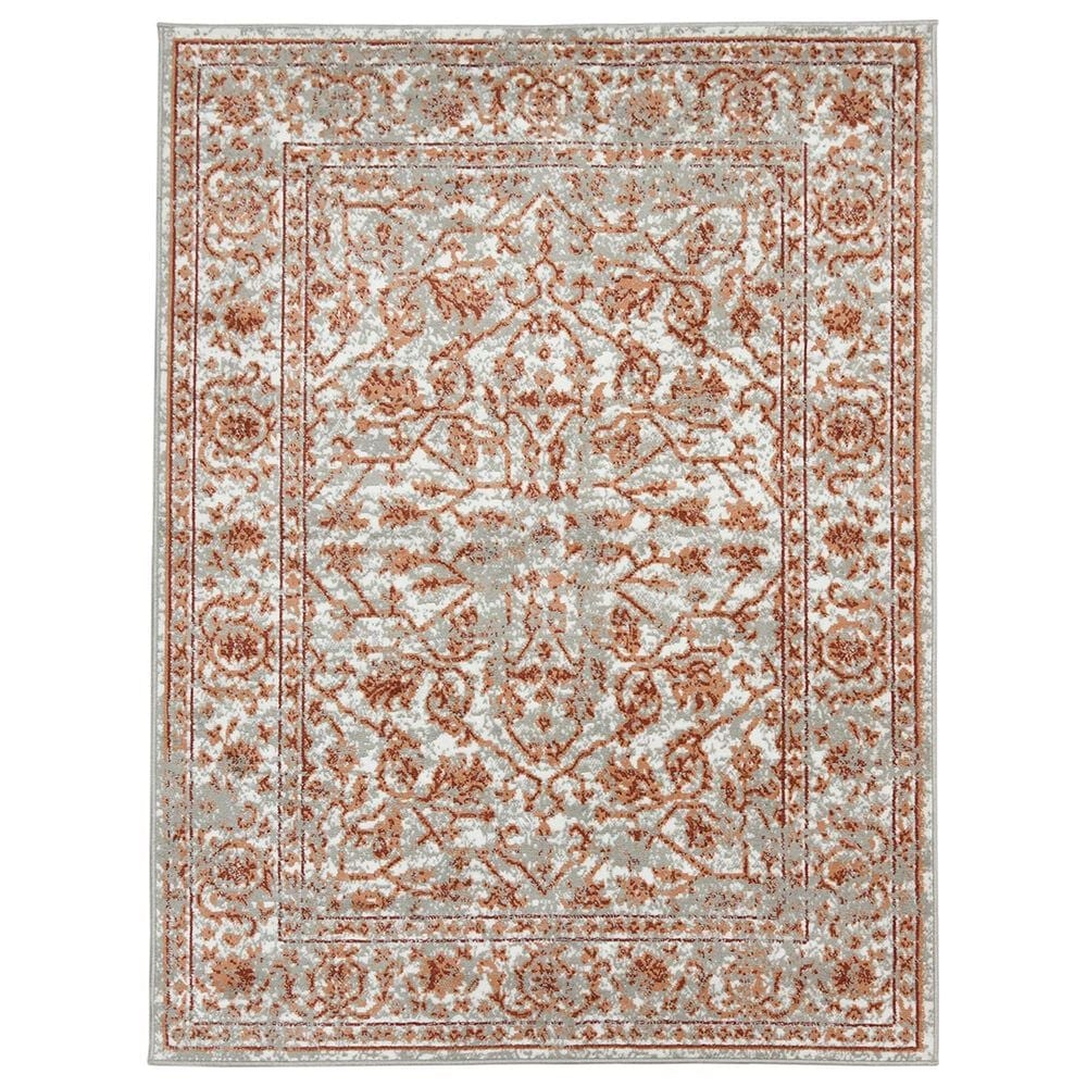 Amer Rugs Alpine 10"6" x 13"9" Orange and Gray Area Rug, , large