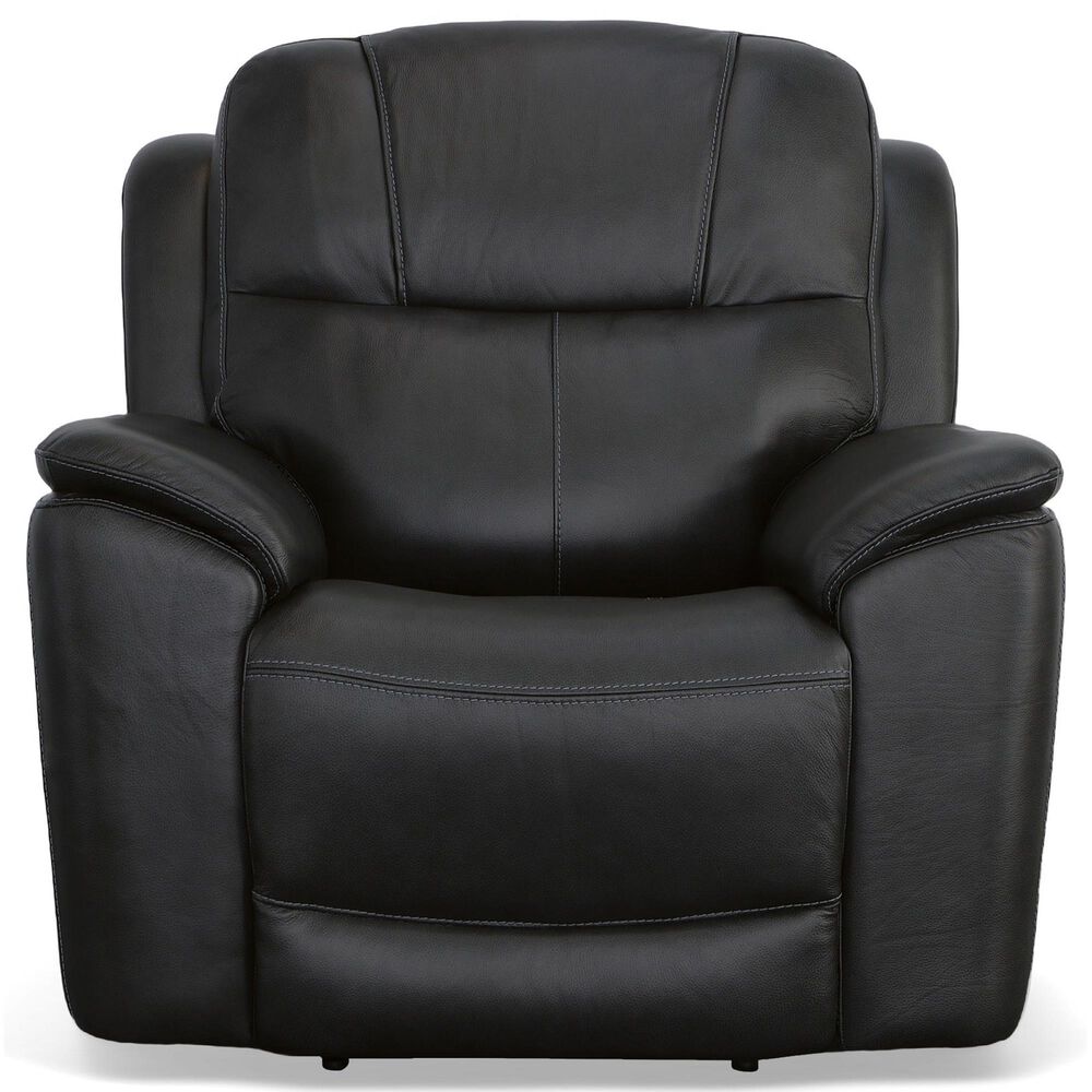 Flexsteel Crew 3-Piece Power Reclining Living Room Set in Raven Black, , large