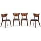 Baxton Studio Sumner 5-Piece Rectangular Dining Set in Walnut, , large