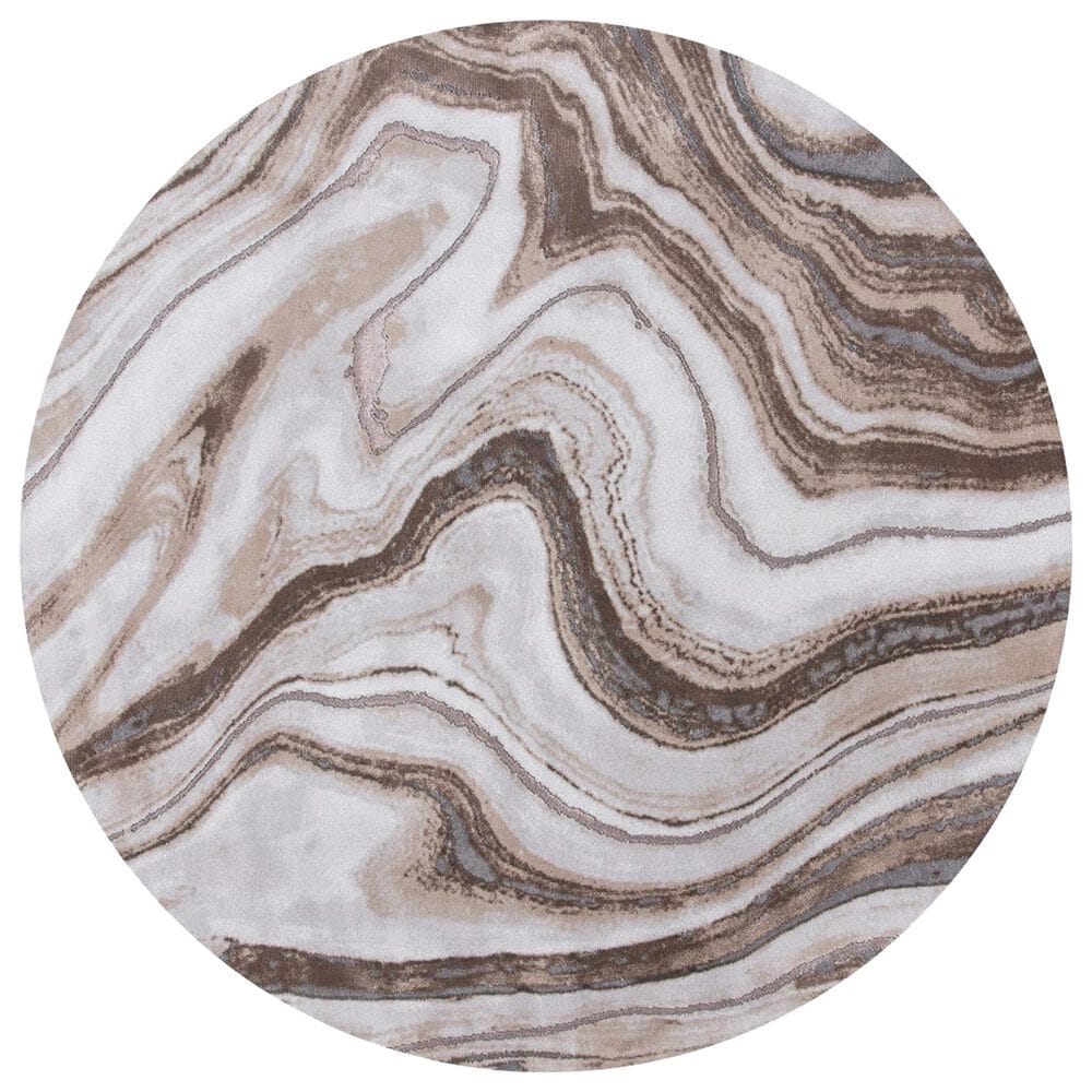 Safavieh Craft 9" Round Gold and Grey Area Rug, , large