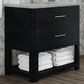 James Martin Vanities Lucian 36" Single Vanity in Carbon Oak with 3 cm Victorian Silver Quartz Top, , large