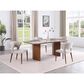 Monroe Ruby Dining Table and 6 Dining Chairs in Gloss White and Natural, , large