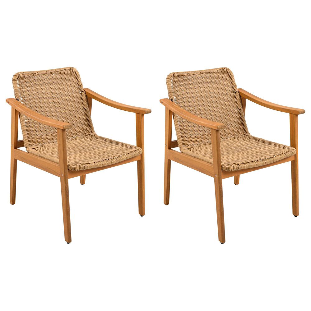Hearth and Haven Outdoor Dining Chair in Beige (Set of 2), , large