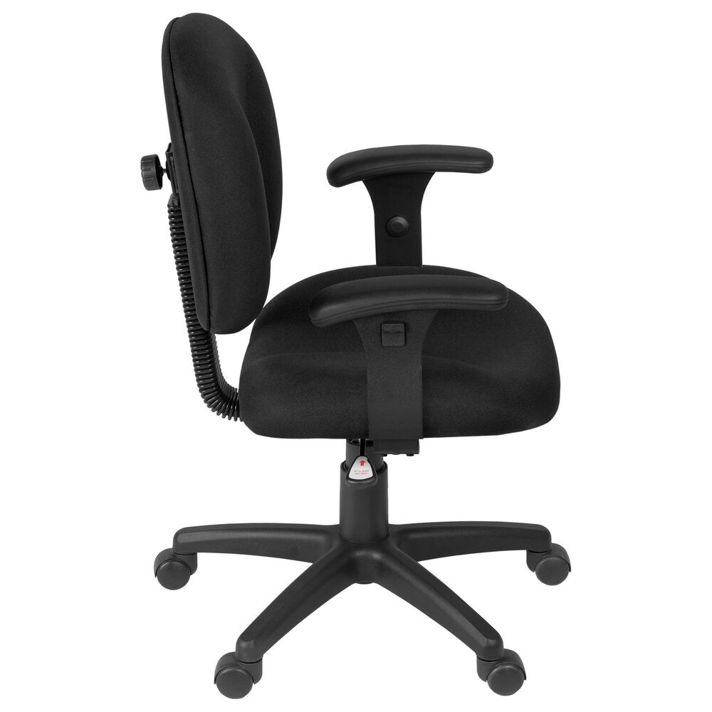 Regency Global Sourcing Comfort Series Swivel Computer Task Chair with Adjustable Arms in Black, , large