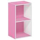 HOMLUX 2-Tier Open Shelf Bookcase in Pink and White, , large
